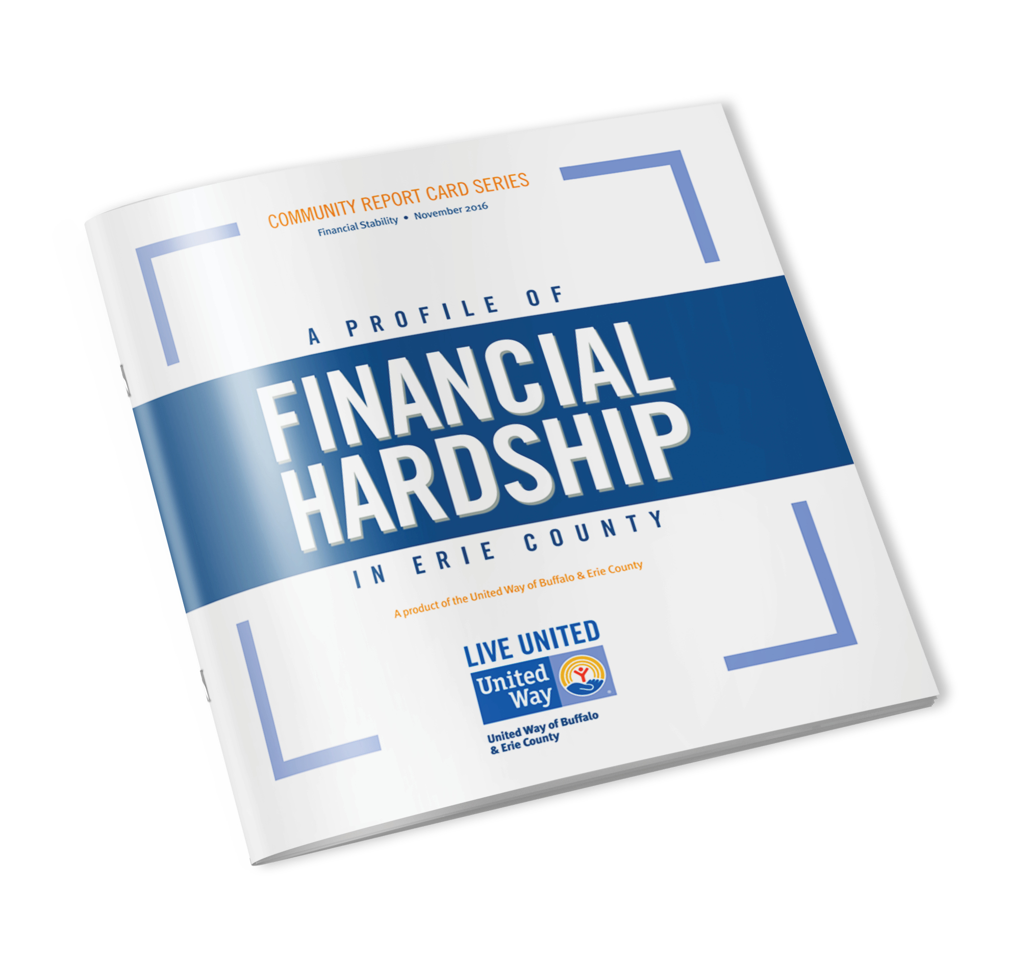 A picture of the profile of the United Way Financial Hardship pamphlet. 